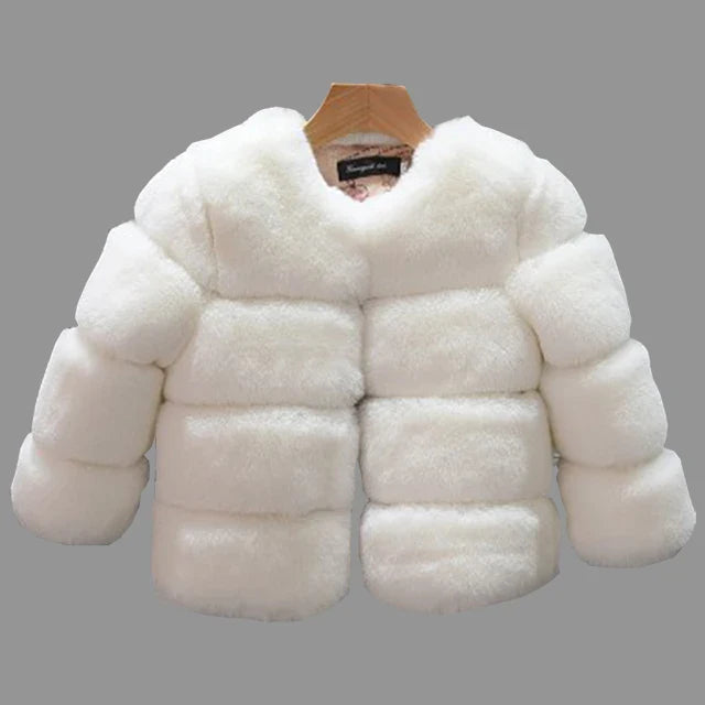 Baby Girls Faux Fur Coat Winter Children Girls Long Sleeve Christmas Jacket Warm Kids Girls Snow Coat Girls Outerwear Clothing-Dollar Bargains Online Shopping Australia
