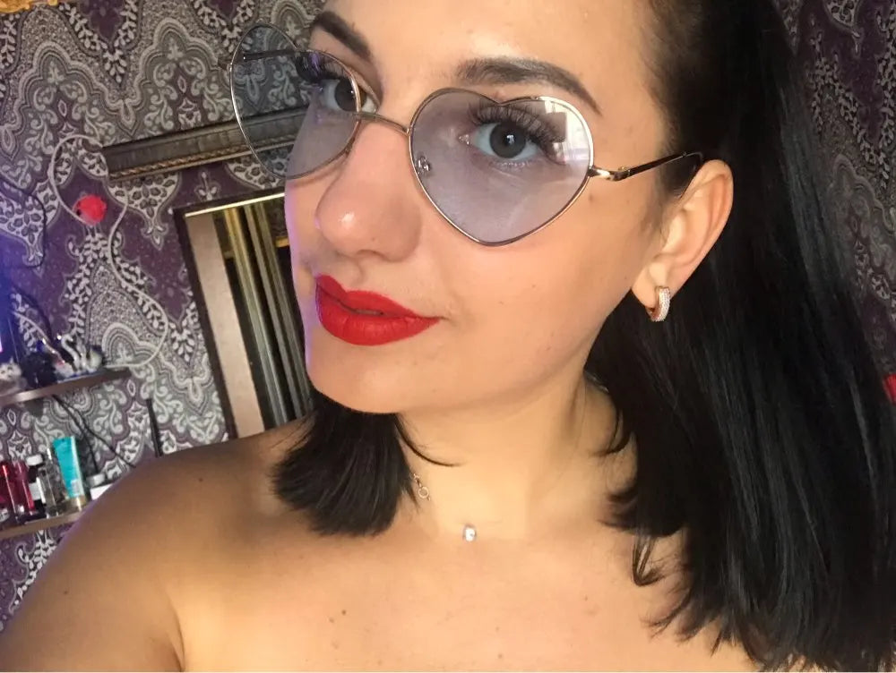 Ladies Heart Shaped Sunglasses metal Women Brand Designer Fashion Rimless LOVE Clear Ocean Lenses Sun Glasses UV400-Dollar Bargains Online Shopping Australia