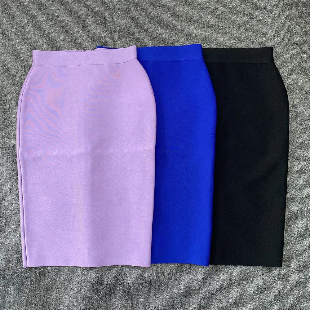 Rayon Bandgae Skirt Elegant Pencil Skirt Celebrity Sexy Club Party Wear Vintage