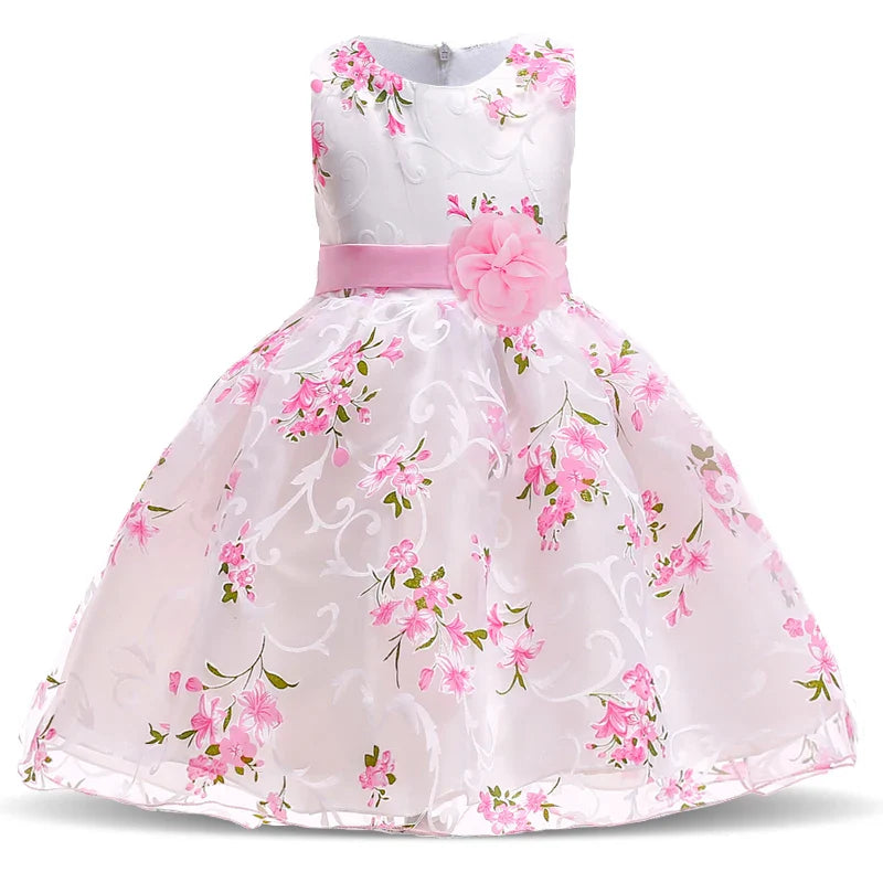 Pageant Formal Bridesmaid Dresses Girls Tulle Fluffy Wedding Princess Dress For Kids Elegant Children Birthday Party Prom Gown-Dollar Bargains Online Shopping Australia