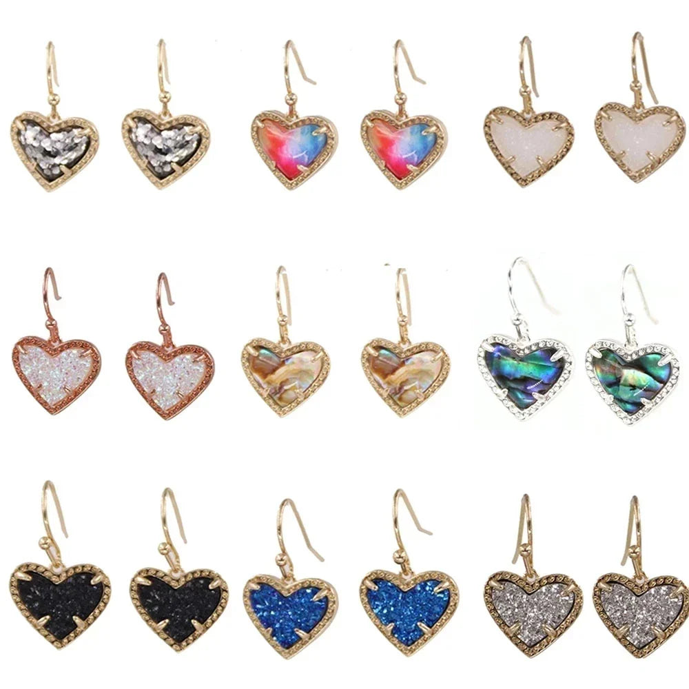 Gift Glitter Abalone Stone Small Heart Shaped 3D Resin Shell Mini Love Necklaces for Women Pendants-Dollar Bargains Online Shopping Australia
