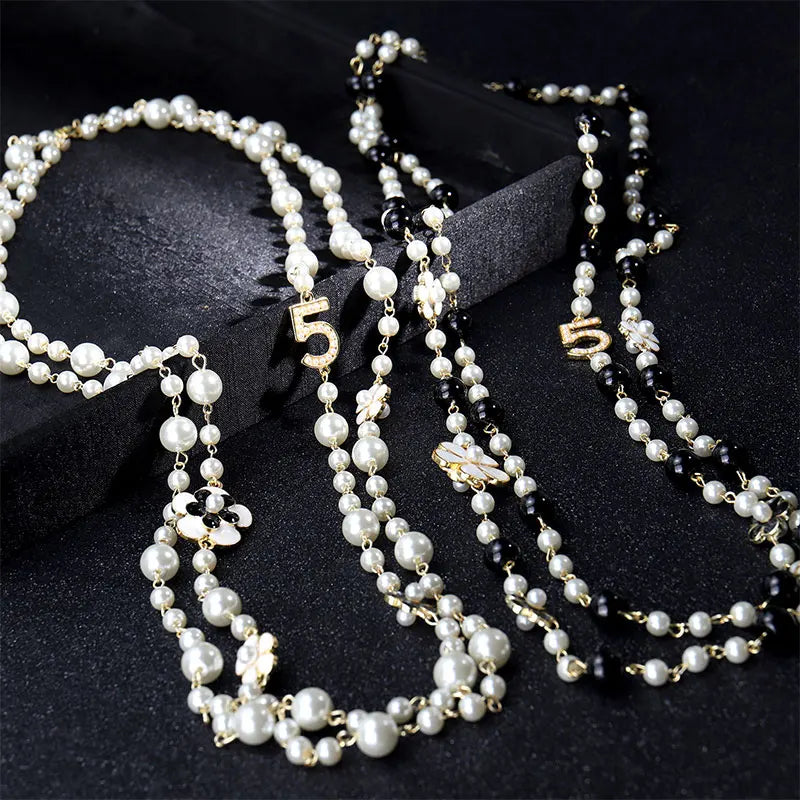 long pendants layered Camellia pearl necklace flower party jewelry-Dollar Bargains Online Shopping Australia