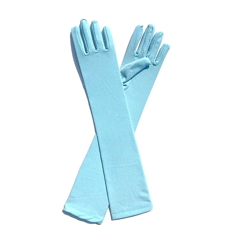 Classic Adult Stretch Satin Finger Long Gloves Women Flapper Gloves Matching Costume