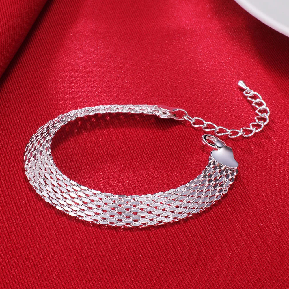 silver Bracelets for women Exquisite fashion weaving chain Wedding party Christmas gifts Jewelry-Dollar Bargains Online Shopping Australia