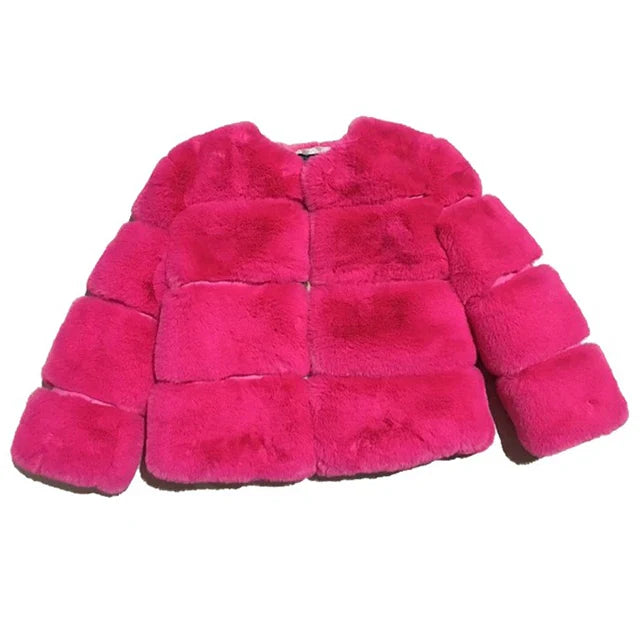 Baby Girls Faux Fur Coat Winter Children Girls Long Sleeve Christmas Jacket Warm Kids Girls Snow Coat Girls Outerwear Clothing-Dollar Bargains Online Shopping Australia