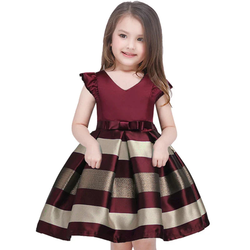 Baby Girls Striped Dress For Girls Formal Wedding Party Dresses Kids Princess Christmas Dress Costume Children Girls Clothing-Dollar Bargains Online Shopping Australia