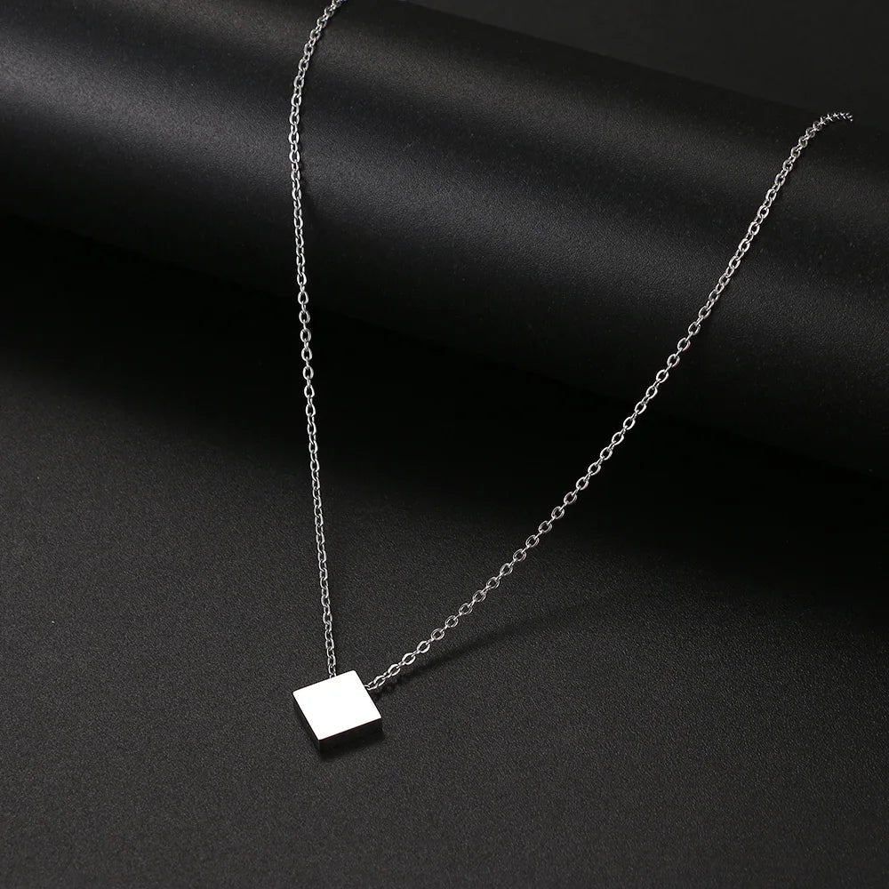 Stainless Steel Necklaces Minimalist Four-leaf Clover Geometric Style Fashion Chain Necklace for Women Collar Pendant Jewelry-Dollar Bargains Online Shopping Australia