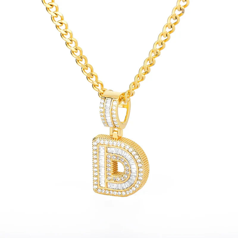 Cubic Zirconia Letters A-Z Pendant Necklaces Iced Out Rock Candy Style Initial Charms Necklace Fantastic Jewelry Gift-Dollar Bargains Online Shopping Australia