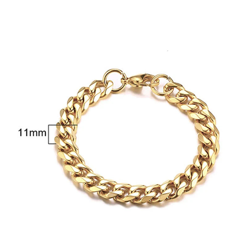 Mens Bracelet Link Chain Bracelet, Stainless Steel Jewelry Gift for Him-Dollar Bargains Online Shopping Australia