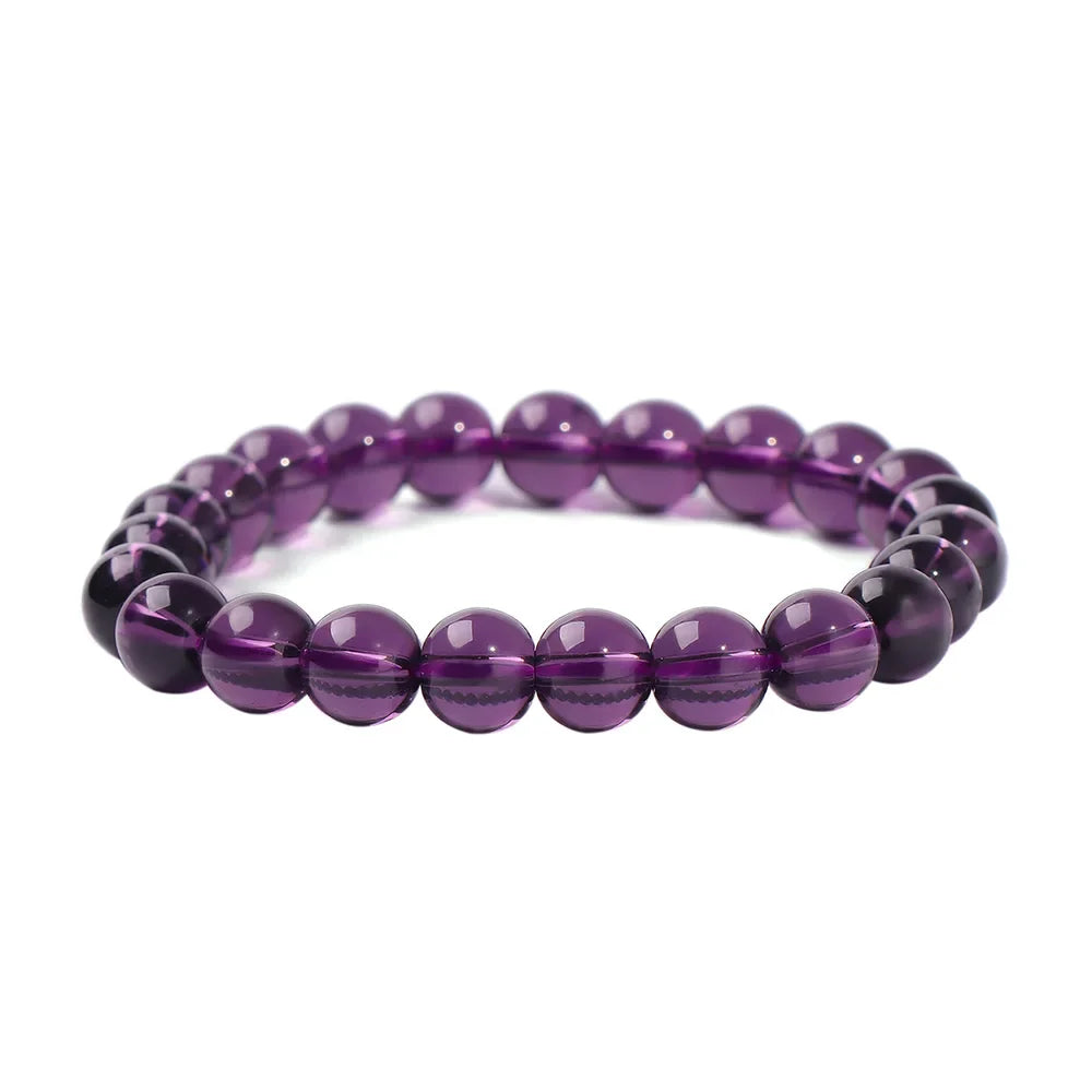 8mm Charm Beaded Bracelet With Natural Stone Beads Purple Amethysts Bracelet Bangle For Men Women Jewelry Best Friend Gift-Dollar Bargains Online Shopping Australia