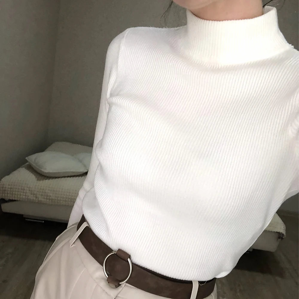 Winter Top Pull Femme Turtleneck Pullovers Sweaters Long Sleeve Slim Oversize Korean Women's Sweater