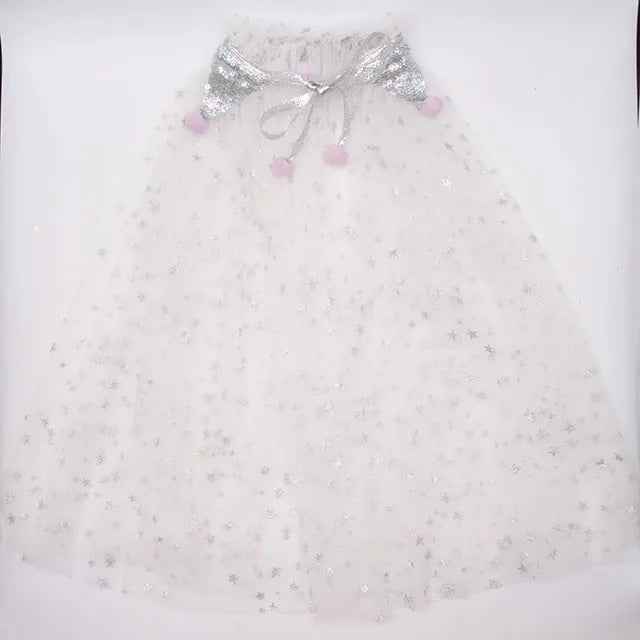 Christmas Halloween Girls Cloak Outerwear One Size Sequins Shawl Kids Coat for Birthday Party Beach Rainbow Princess Costume-Dollar Bargains Online Shopping Australia