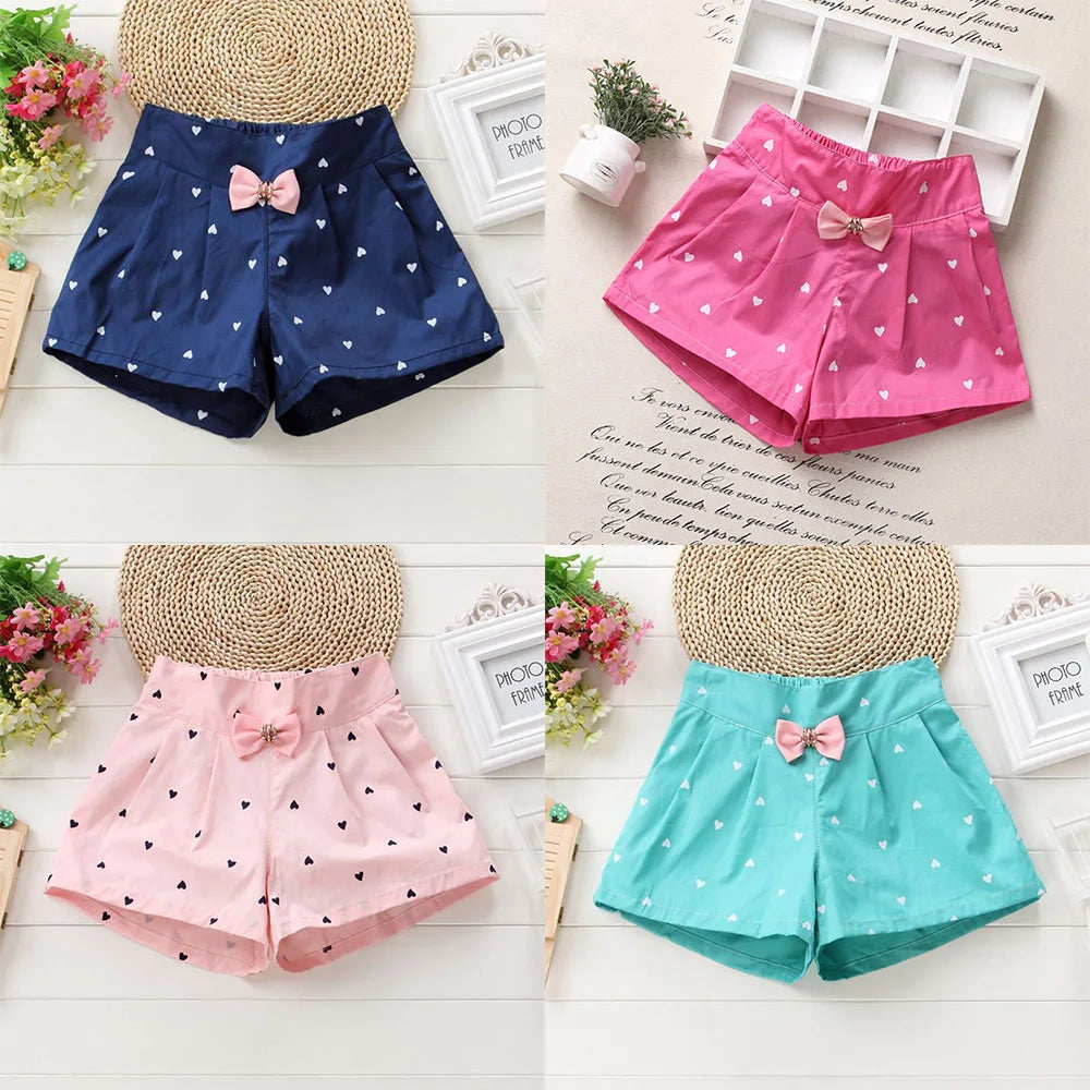 Baby Kids Children Girls Toddler Candy Color Heart Print Shorts Pants-Dollar Bargains Online Shopping Australia