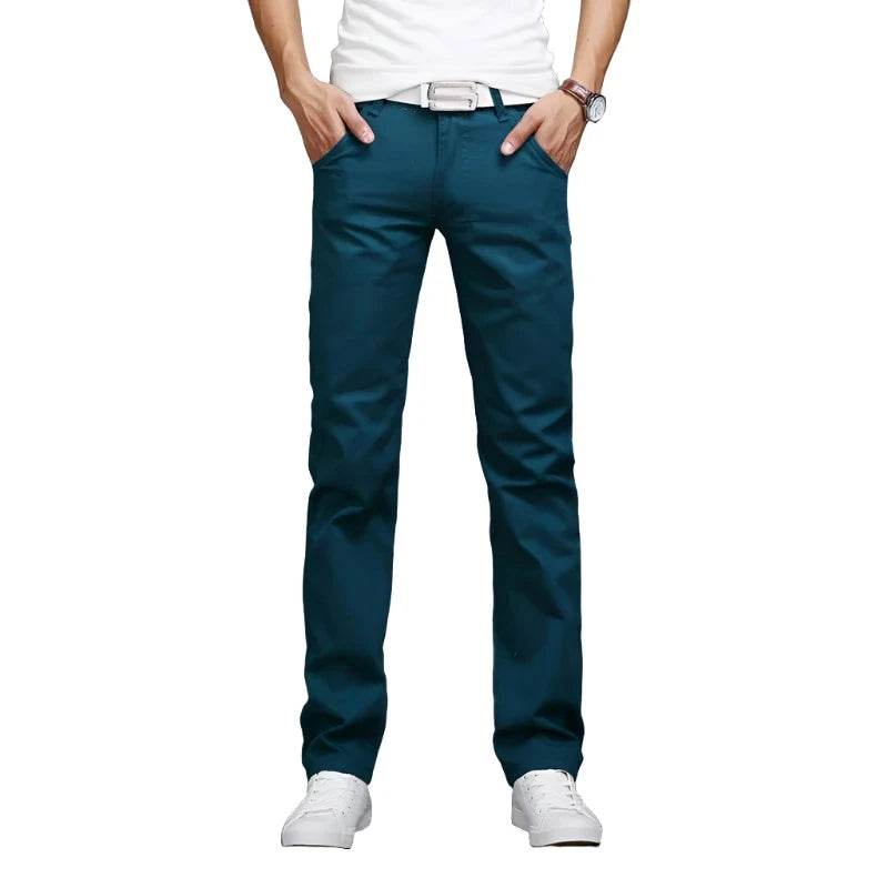 Casual Men pants Cotton Spring and summer  Slim Pant Straight Trousers Fashion  Pants Men