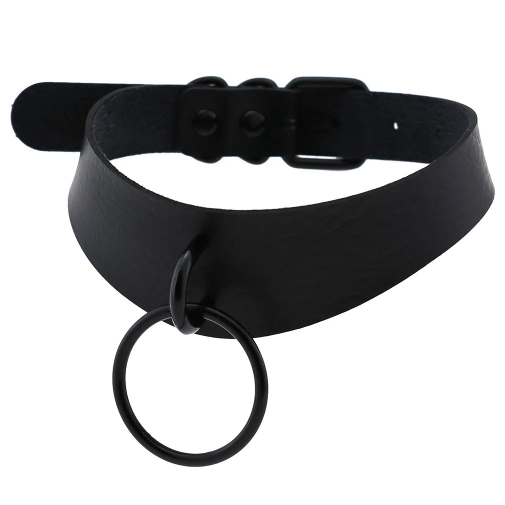 Halloween Emo Cosplay All Black Goth Choker Necklaces For Women Men Punk Spike Rivet Round Heart Bell Belt Necklaces Y2K Jewelry-Dollar Bargains Online Shopping Australia