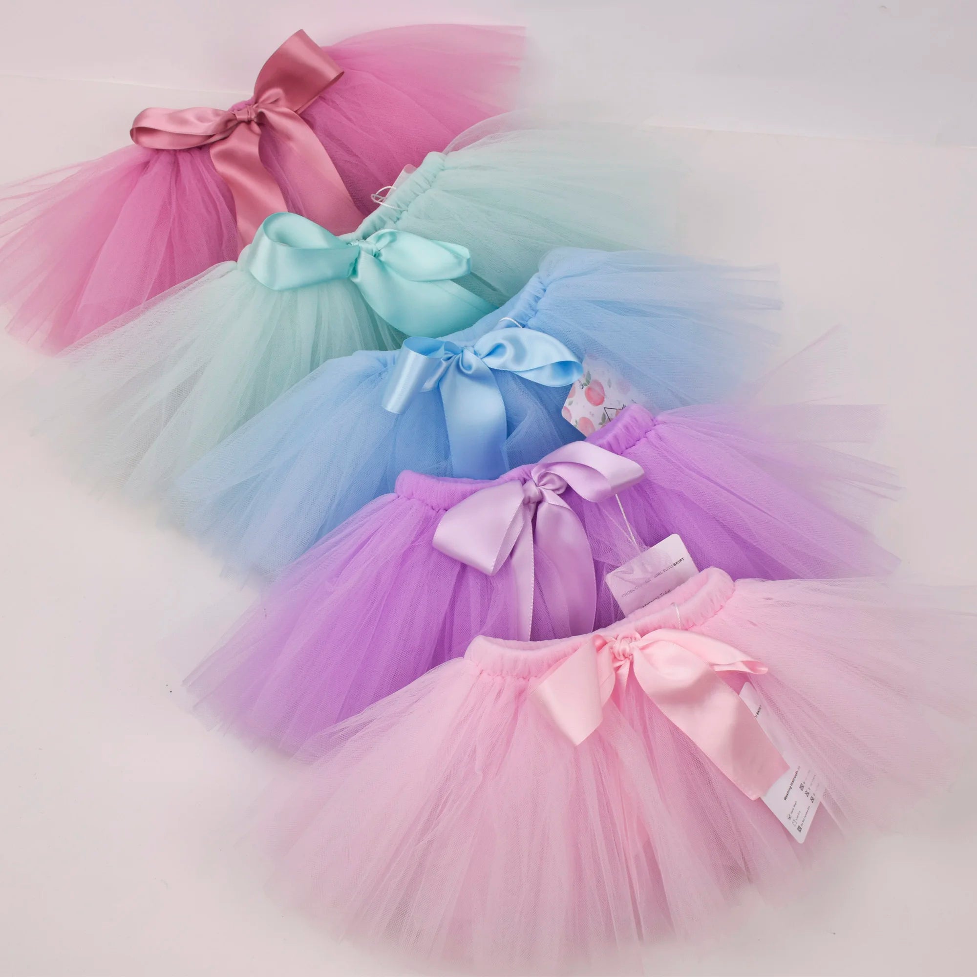 Newborn Baby Girls Tutu Skirt & Headband Set Newborn Photography Props Infant Fluffy Baby Tulle Skirt Set