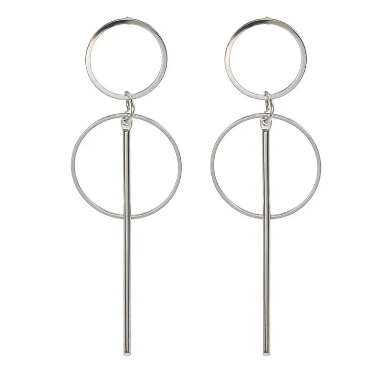 Round Shaped Golden Earrings Simple Metal Vintage Earrings For Women Fashion Jewelry Girls Earring-Dollar Bargains Online Shopping Australia