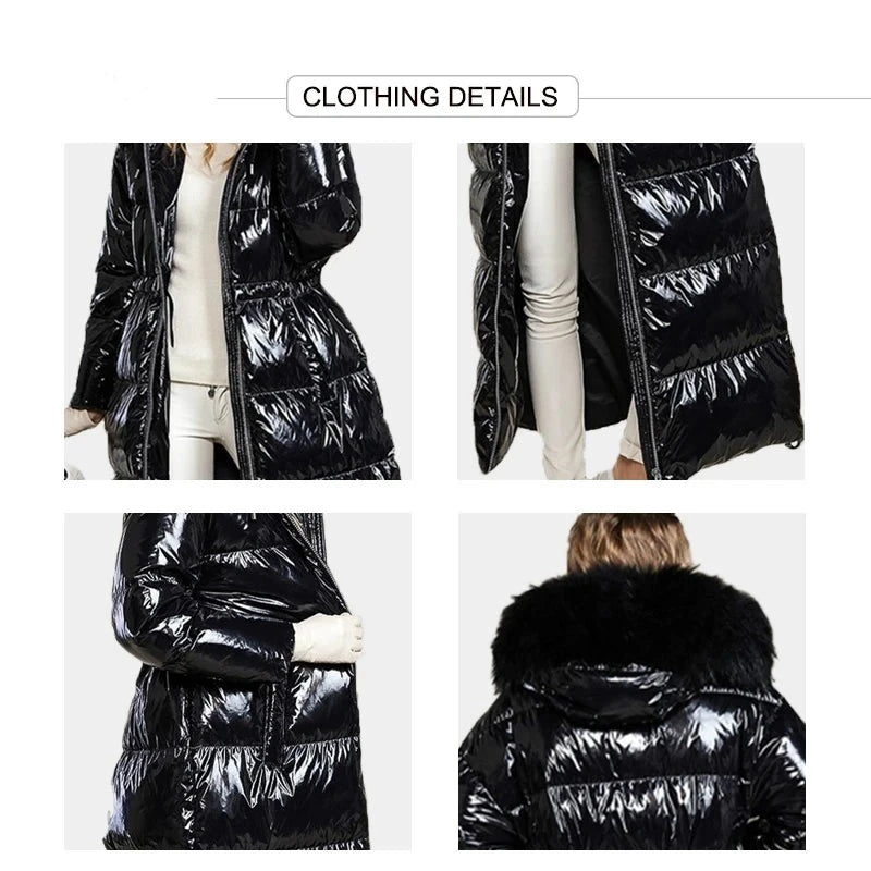 Winter Coat Women X-Long High Quality Thick Cotton Parkas Hooded Outerwear Warm Faux Fur Woman Jacket