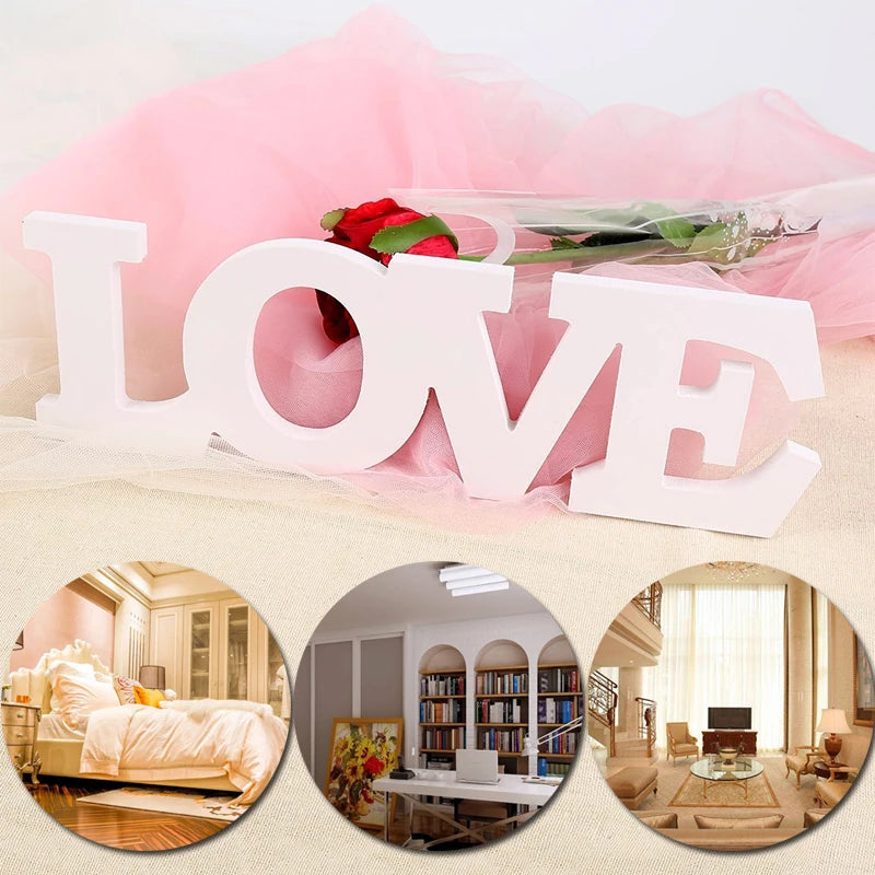 Letters Shaped Wood Room Decor Crafts Table Wedding Party Creative Home Decorations White decoración hogar