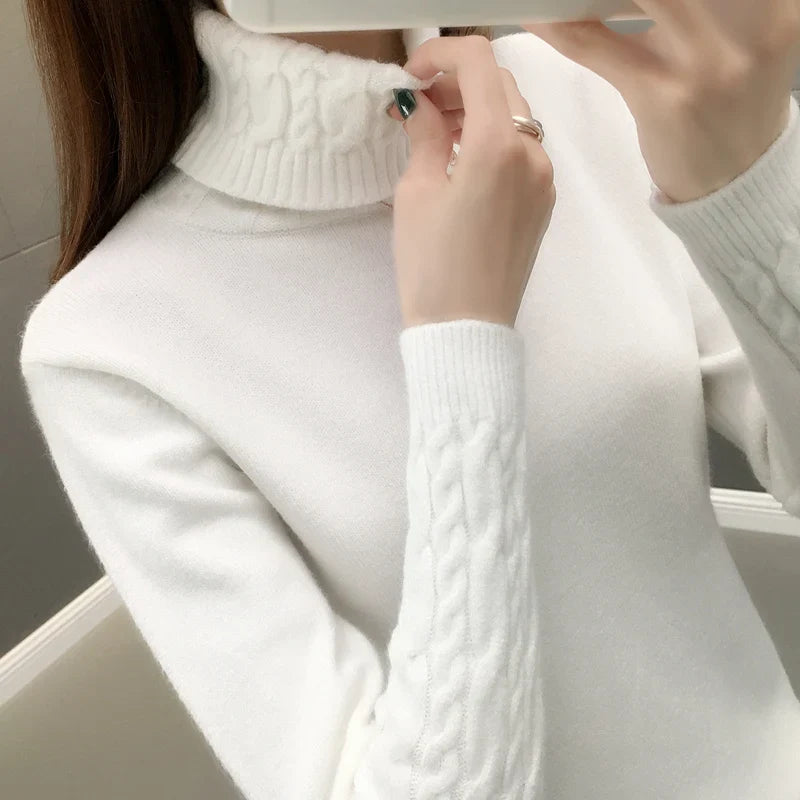 Women Sweater Turtleneck Pullovers Sweaters Long Sleeves Thick Warm Sweater-Dollar Bargains Online Shopping Australia