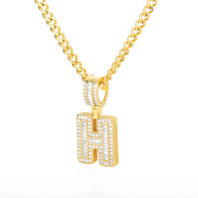 Cubic Zirconia Letter Pendant Necklaces Iced Out Rock Candy Style Initial Charms Necklace Fantastic Jewelry Gift-Dollar Bargains Online Shopping Australia