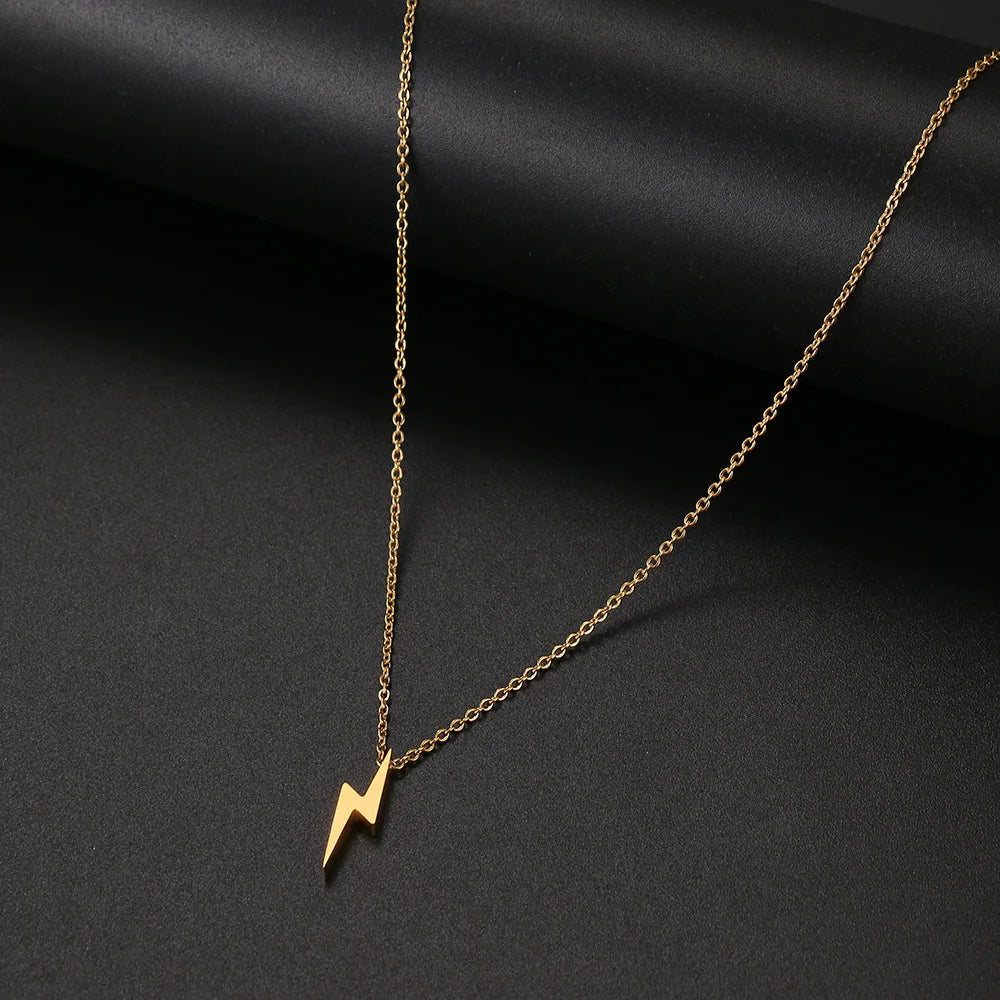 Stainless Steel Necklaces Minimalist Four-leaf Clover Geometric Style Fashion Chain Necklace for Women Collar Pendant Jewelry-Dollar Bargains Online Shopping Australia