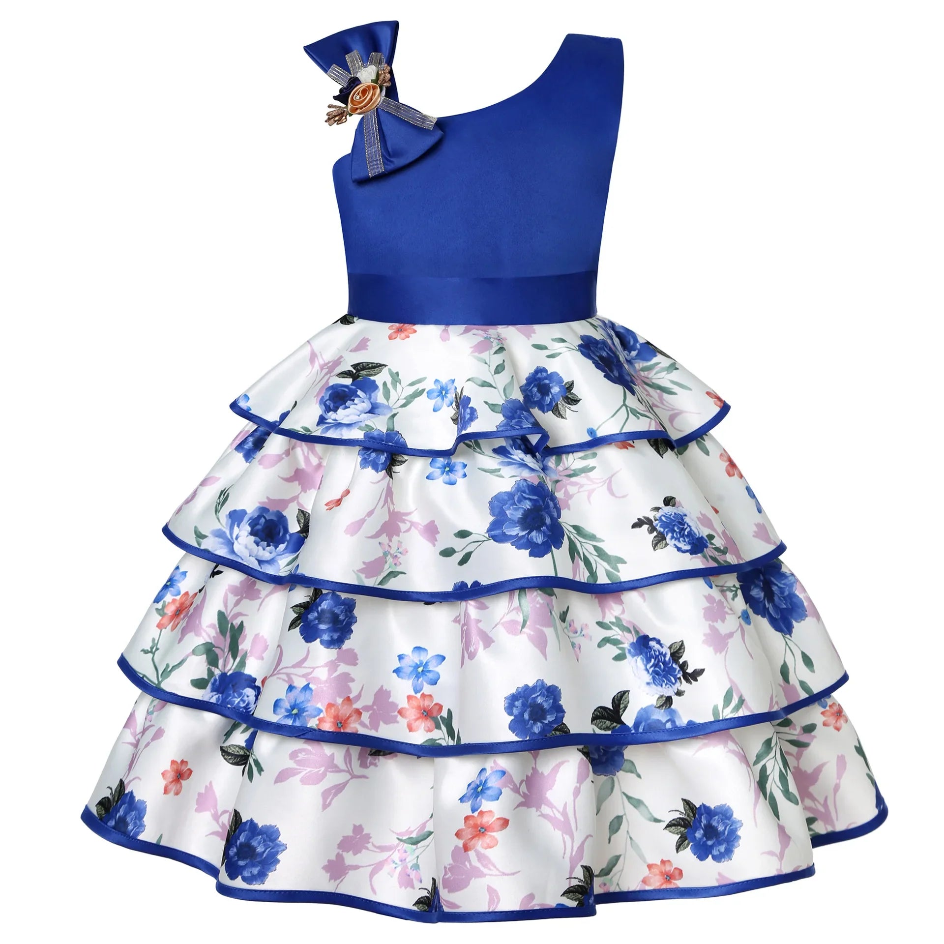 Summer Kids Flower Dresses for Girls Christmas Children Clothing Dress Princess Brithday Wedding Party Baby Girl Dress With Bow-Dollar Bargains Online Shopping Australia