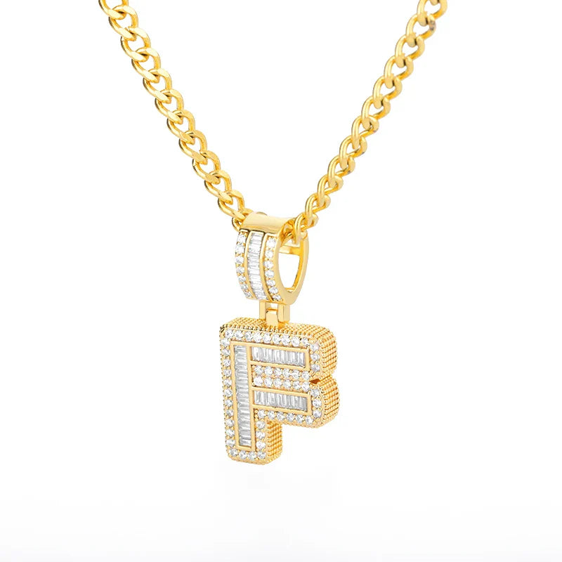 Cubic Zirconia Letters A-Z Pendant Necklaces Iced Out Rock Candy Style Initial Charms Necklace Fantastic Jewelry Gift-Dollar Bargains Online Shopping Australia