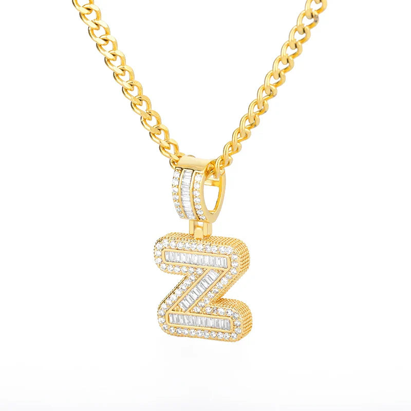 Cubic Zirconia Letter Pendant Necklaces Iced Out Rock Candy Style Initial Charms Necklace Fantastic Jewelry Gift-Dollar Bargains Online Shopping Australia