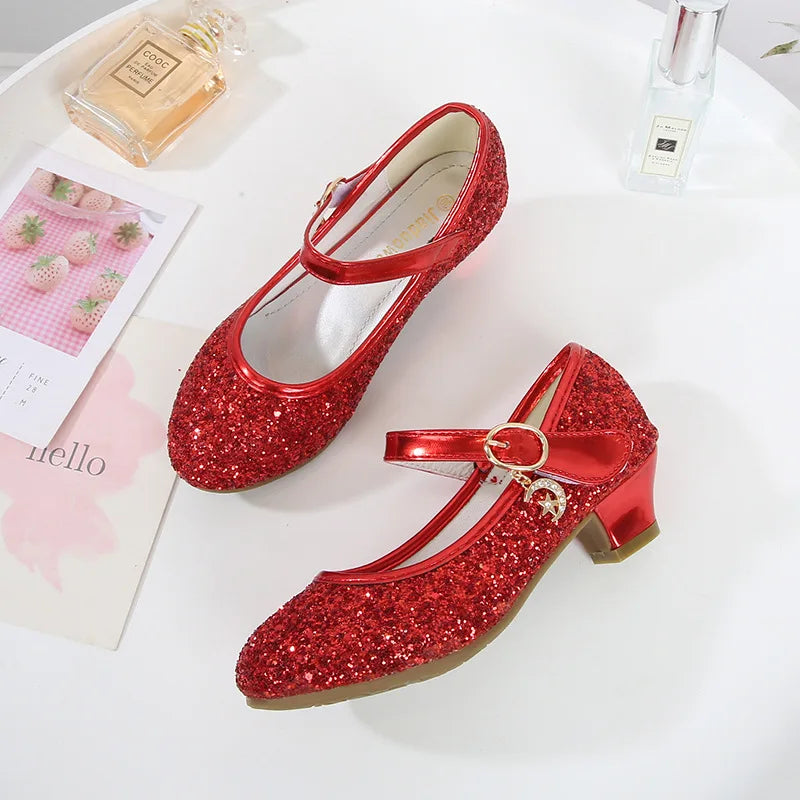 Girls High Heels For Kids Princess Leather Shoe Footwear Children's Party Wedding Shoes Round Toe-Dollar Bargains Online Shopping Australia
