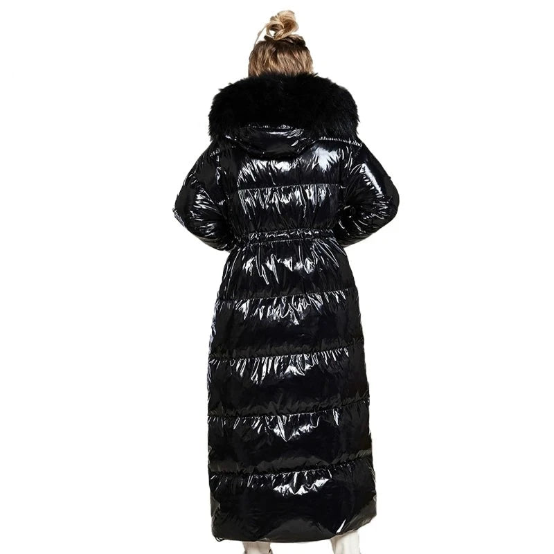 Winter Coat Women X-Long High Quality Thick Cotton Parkas Hooded Outerwear Warm Faux Fur Woman Jacket