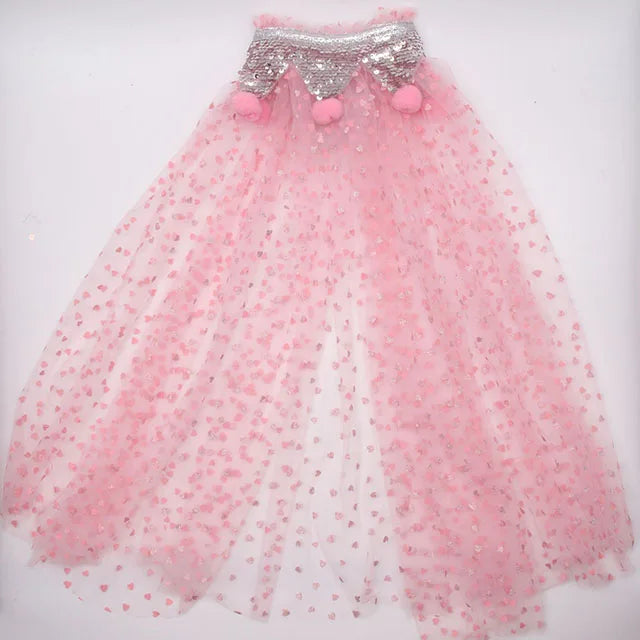 Christmas Halloween Girls Cloak Outerwear One Size Sequins Shawl Kids Coat for Birthday Party Beach Rainbow Princess Costume-Dollar Bargains Online Shopping Australia