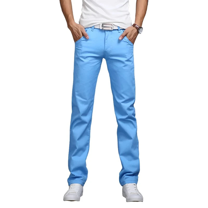 Casual Men pants Cotton Spring and summer  Slim Pant Straight Trousers Fashion  Pants Men