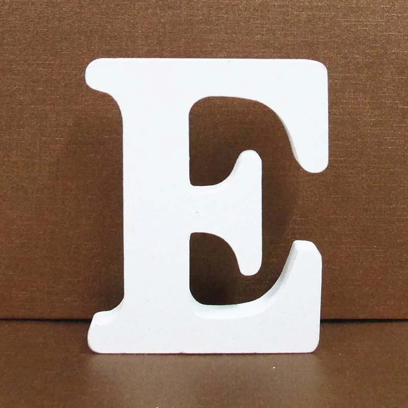 8cm White Wooden Letters English Alphabet DIY Personalized Name Design Art Craft Free Standing Wedding Birthday Home Decor