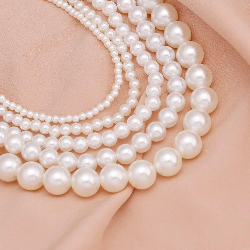 Pearl Choker Necklace Big Round Pearl Wedding Necklace for Women Charm Fashion Jewelry