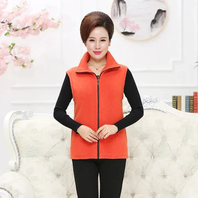 Plus Size Autumn Women Polar Fleece Fabric Vest Large Sleeveless Jacket Fashion Zipper Women's Leisure gilet-Dollar Bargains Online Shopping Australia