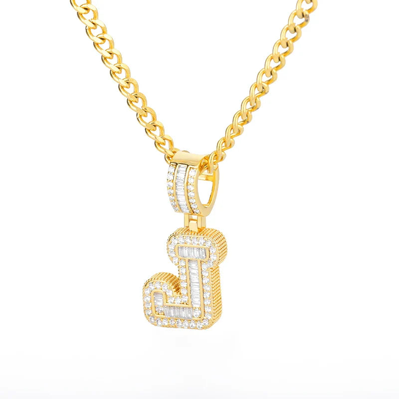 Cubic Zirconia Letters A-Z Pendant Necklaces Iced Out Rock Candy Style Initial Charms Necklace Fantastic Jewelry Gift-Dollar Bargains Online Shopping Australia
