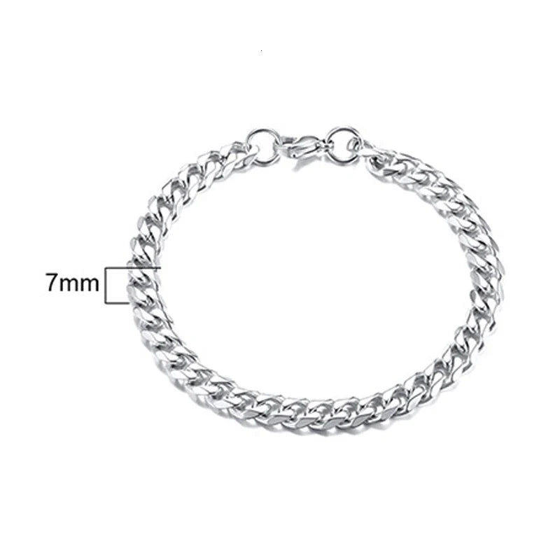 Mens Bracelet Link Chain Bracelet, Stainless Steel Jewelry Gift for Him-Dollar Bargains Online Shopping Australia