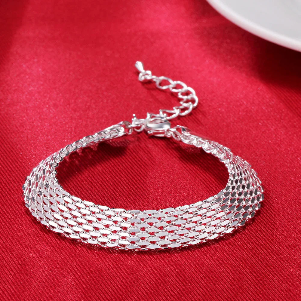 silver Bracelets for women Exquisite fashion weaving chain Wedding party Christmas gifts Jewelry-Dollar Bargains Online Shopping Australia