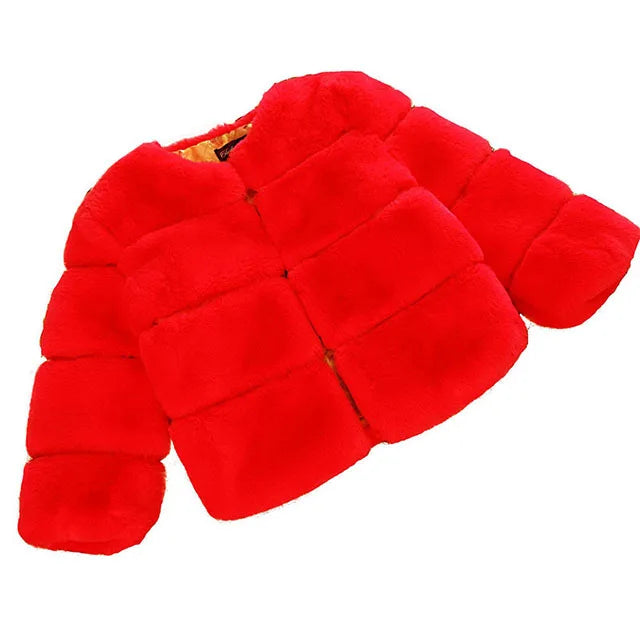 Baby Girls Faux Fur Coat Winter Children Girls Long Sleeve Christmas Jacket Warm Kids Girls Snow Coat Girls Outerwear Clothing-Dollar Bargains Online Shopping Australia