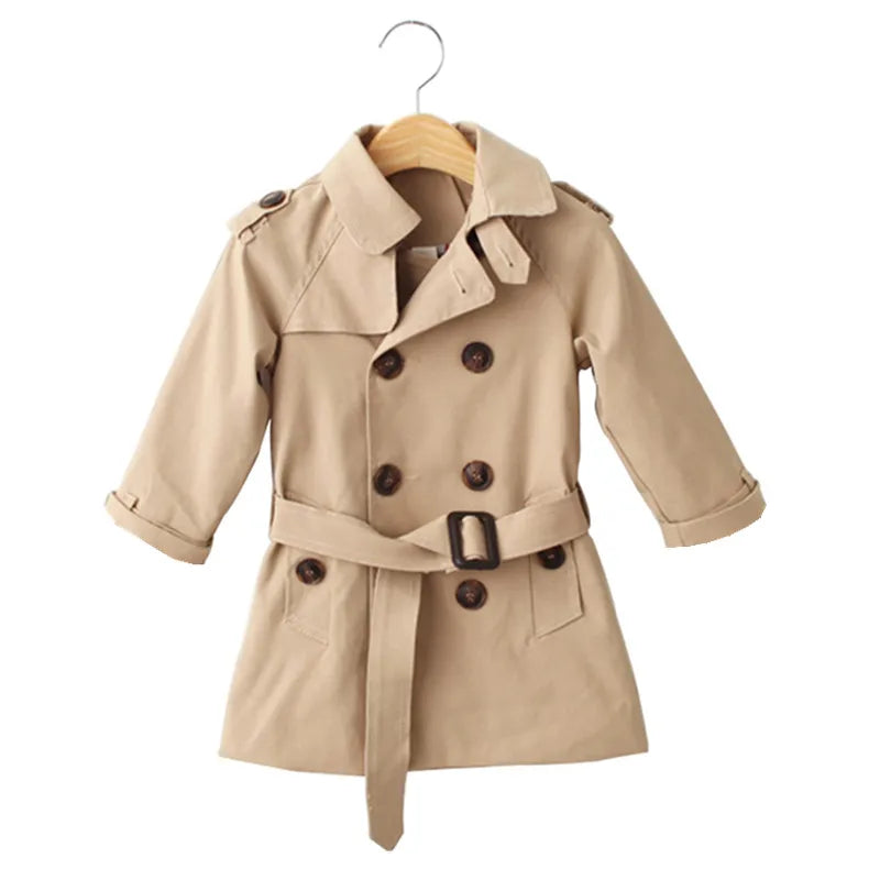 Children's Double Breasted Trench Coat For Girls Medium And Long Children's Casual Coat-Dollar Bargains Online Shopping Australia