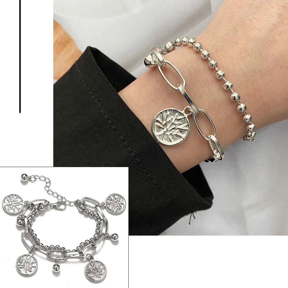 FNIO Bohemian Bracelets for Women Fashion Multilayer Beaded Chain Bracelets Set Charm Bracelet Bangles Jewelry Punk-Dollar Bargains Online Shopping Australia