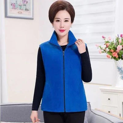 Plus Size Autumn Women Polar Fleece Fabric Vest Large Sleeveless Jacket Fashion Zipper Women's Leisure gilet-Dollar Bargains Online Shopping Australia