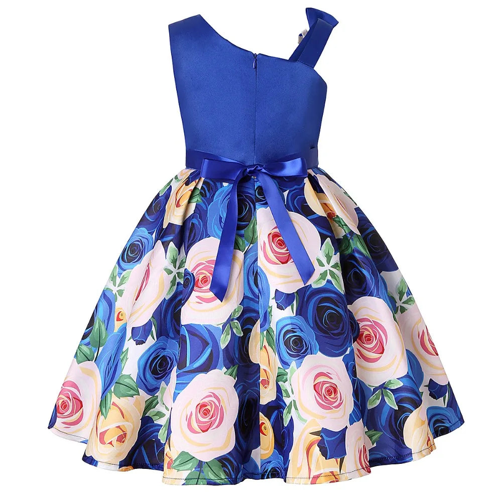 Summer Kids Flower Dresses for Girls Christmas Children Clothing Dress Princess Brithday Wedding Party Baby Girl Dress With Bow-Dollar Bargains Online Shopping Australia