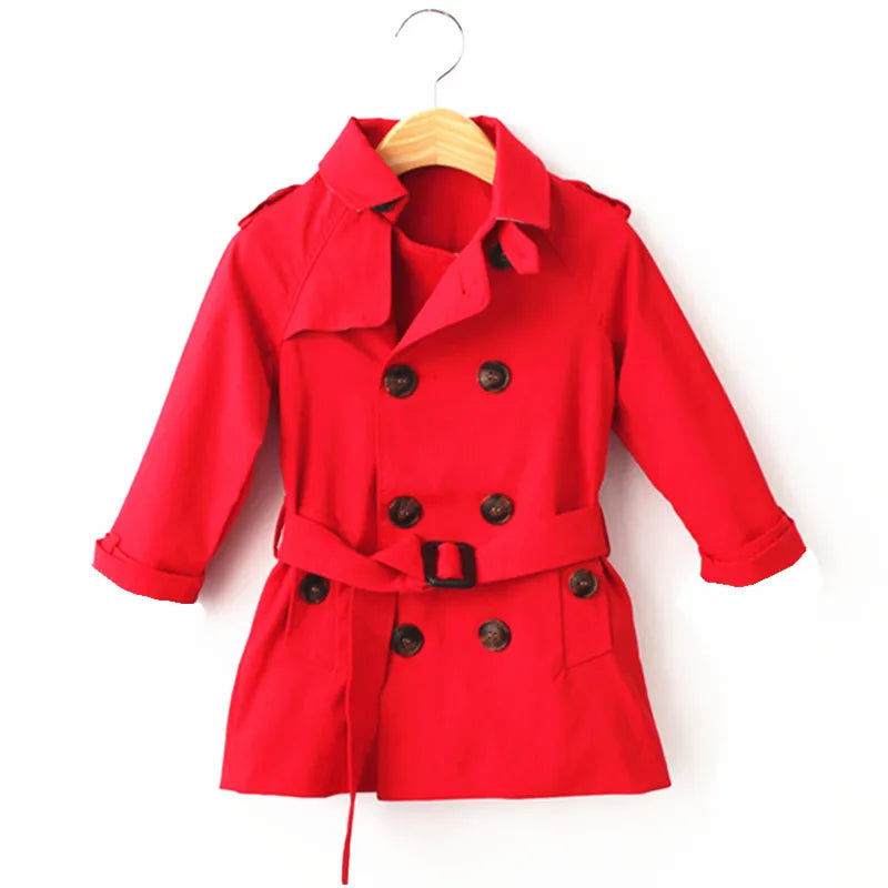 Children's Double Breasted Trench Coat For Girls Medium And Long Children's Casual Coat-Dollar Bargains Online Shopping Australia