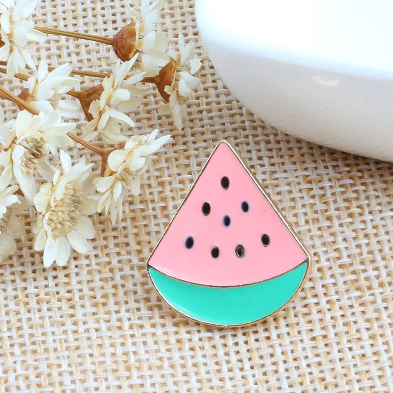 30 Style Fruit Vintage Brooch Watermelon Strawberry Enamel Pin Badge Cherry Brooches For Women Jewelry Men Accessories Pins Gift