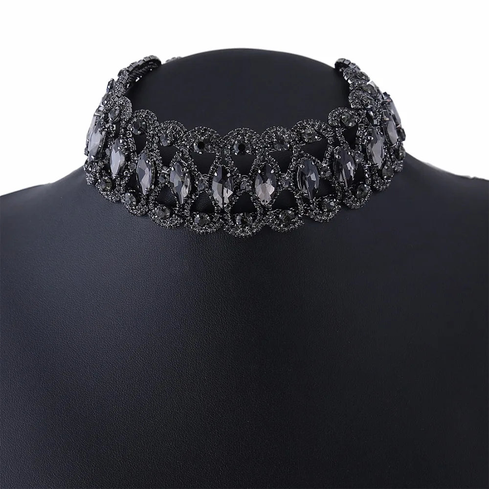 Rhinestone Choker Necklace Statement Necklaces For Women Big Fashion Necklace Collar Party Chunky-Dollar Bargains Online Shopping Australia