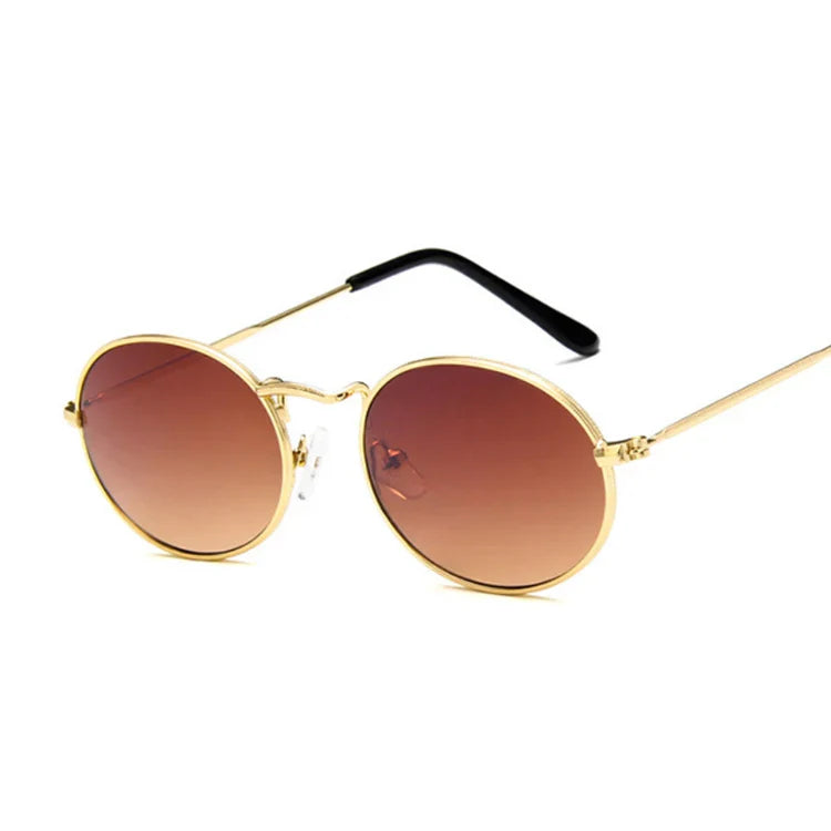 Small Oval Mirror Sunglasses Woman Pink Luxury Brand Designer Eyewear Shades Ladies Alloy Black Sun Glasses Female UV400-Dollar Bargains Online Shopping Australia