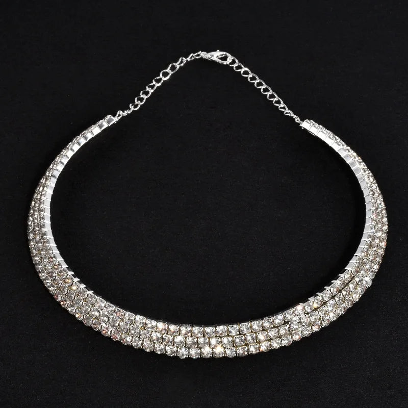 Rhinestone Choker Necklaces Torques Collar Women Statement Jewelry Girl Imitation Pearls Necklace-Dollar Bargains Online Shopping Australia