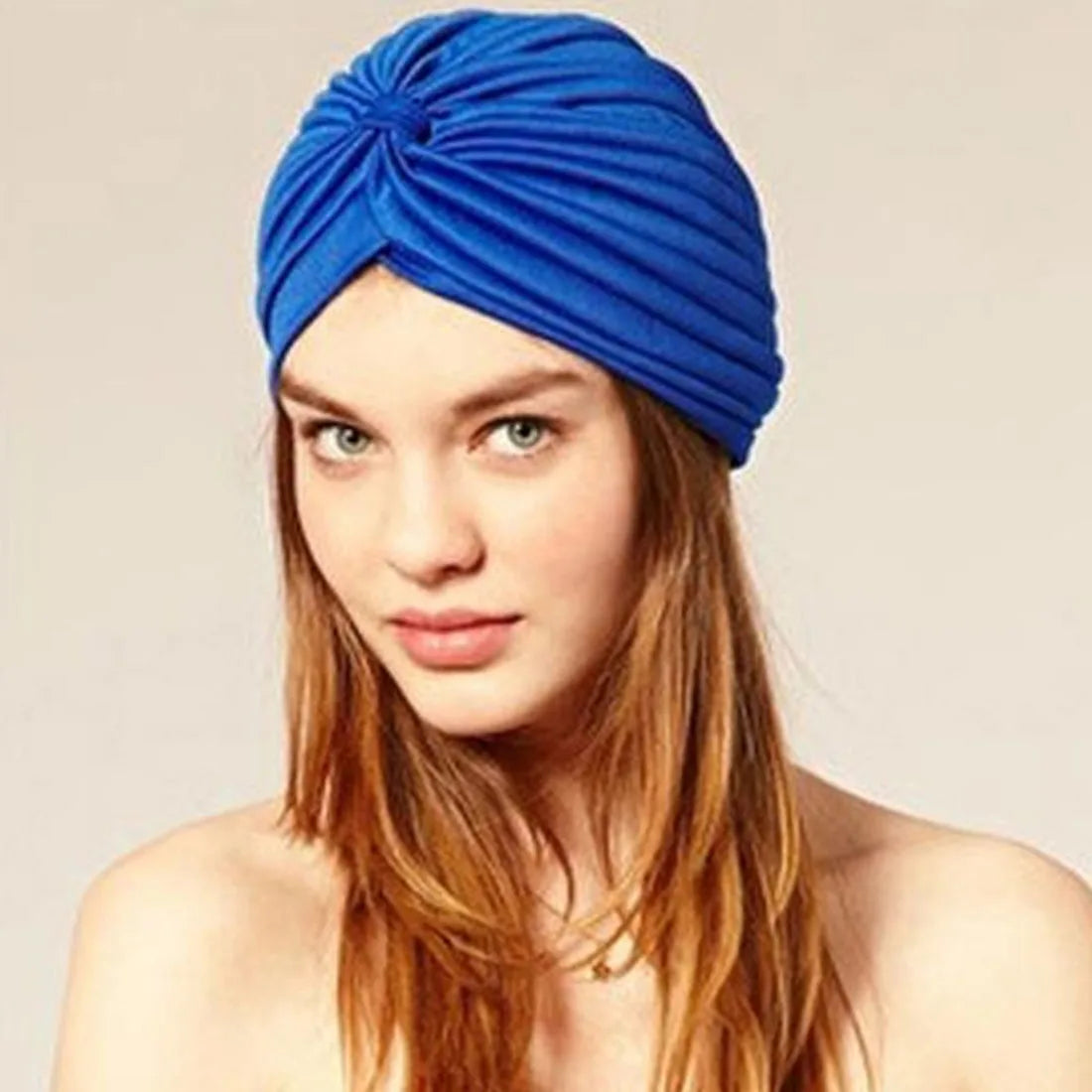 Stretchy Turban Muslim Hat Women's Hat Fashion Solid Bandage Bandanas Headband Wrap Hijab Knotted Indian Cap